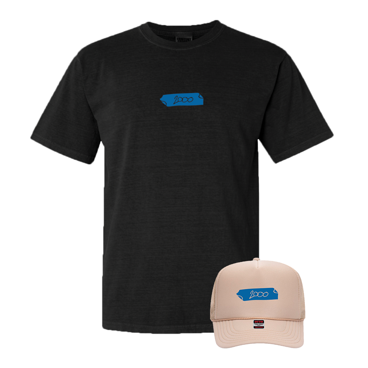 2000 Black Tour Tee + Tan Dad Hat
