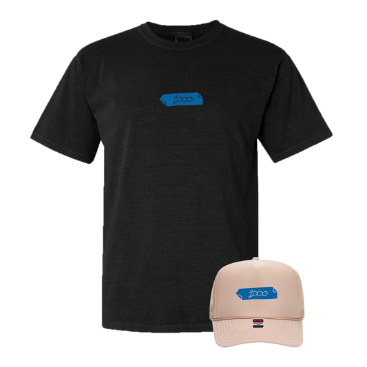 2000 Black Tour Tee + Tan Dad Hat