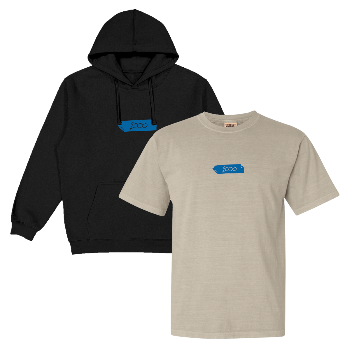 2000 Black Tour Hoodie + Sandstone Tour Tee