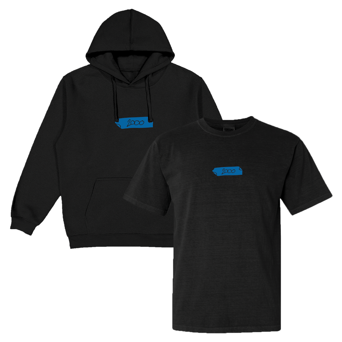 2000 Black Tour Hoodie + Black Tour Tee